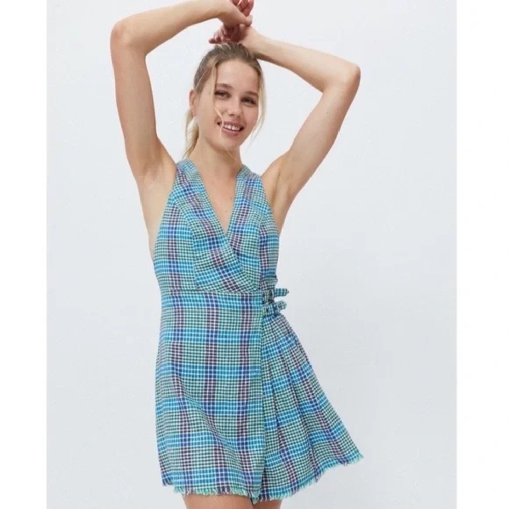 Urban Outfitters linen Plaid Dress NWT Size M